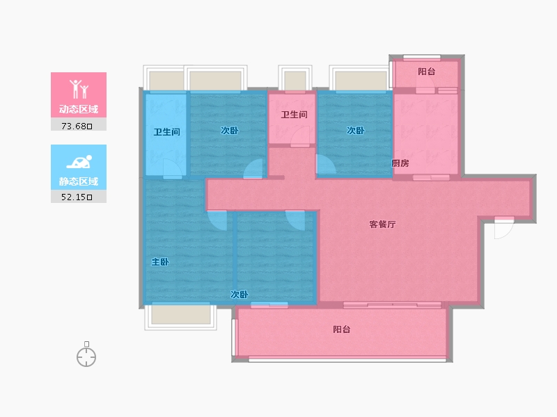 云南省-昆明市-锦粼天序-114.40-户型库-动静分区