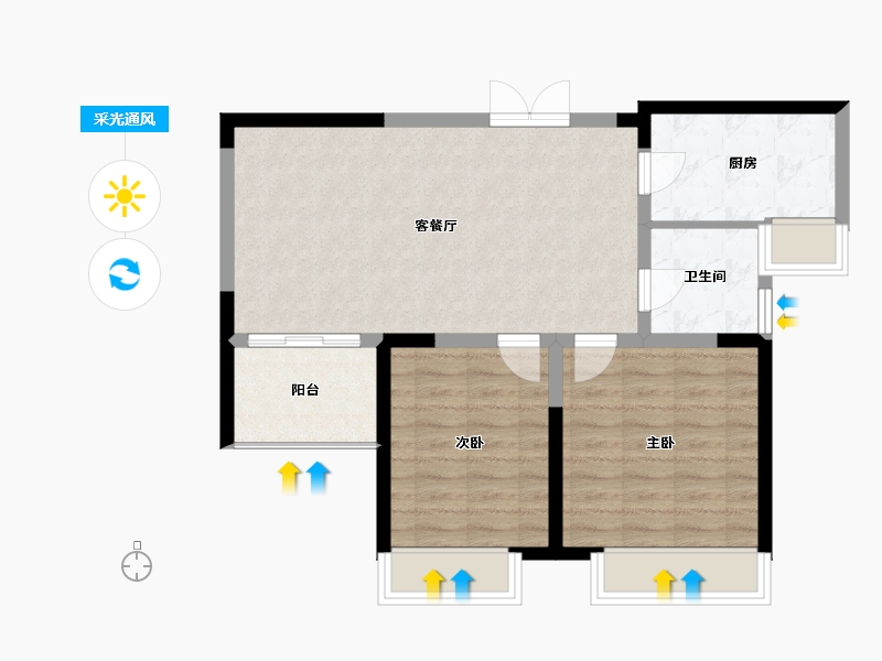 河南省-洛阳市-建业龙城-71.13-户型库-采光通风