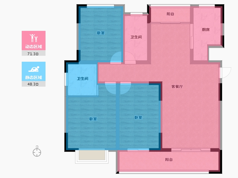 河南省-洛阳市-万象嵩州府-106.95-户型库-动静分区