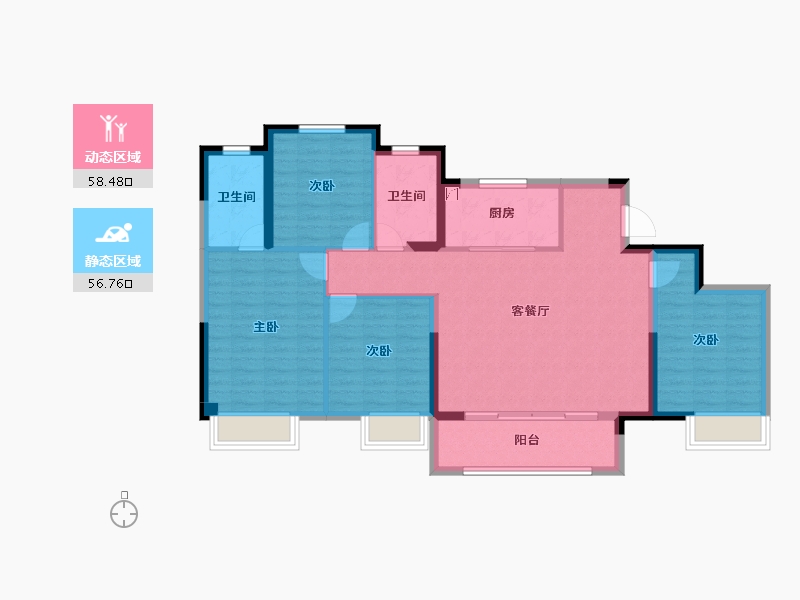 江苏省-无锡市-香逸玺悦-103.93-户型库-动静分区