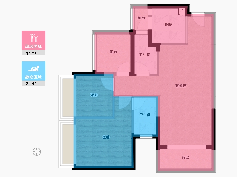 广东省-惠州市-龙光玖瑞府-68.30-户型库-动静分区