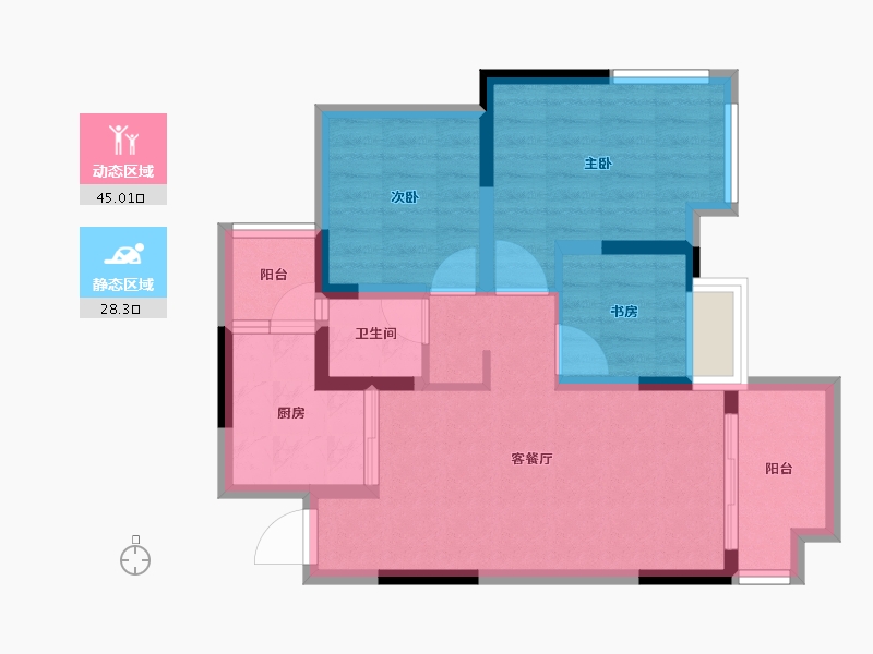 四川省-眉山市-天府理想城-64.38-户型库-动静分区