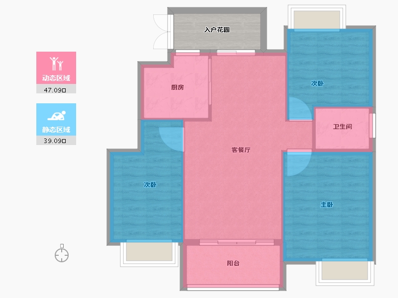 江苏省-镇江市-香江状元府-84.00-户型库-动静分区