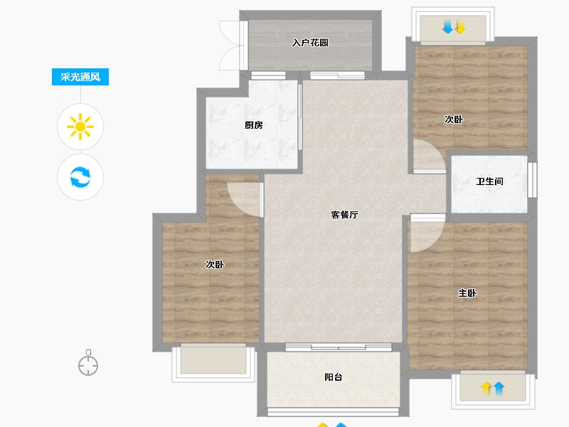 江苏省-镇江市-香江状元府-84.00-户型库-采光通风