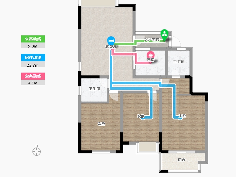 江苏省-无锡市-观山名筑-106.19-户型库-动静线