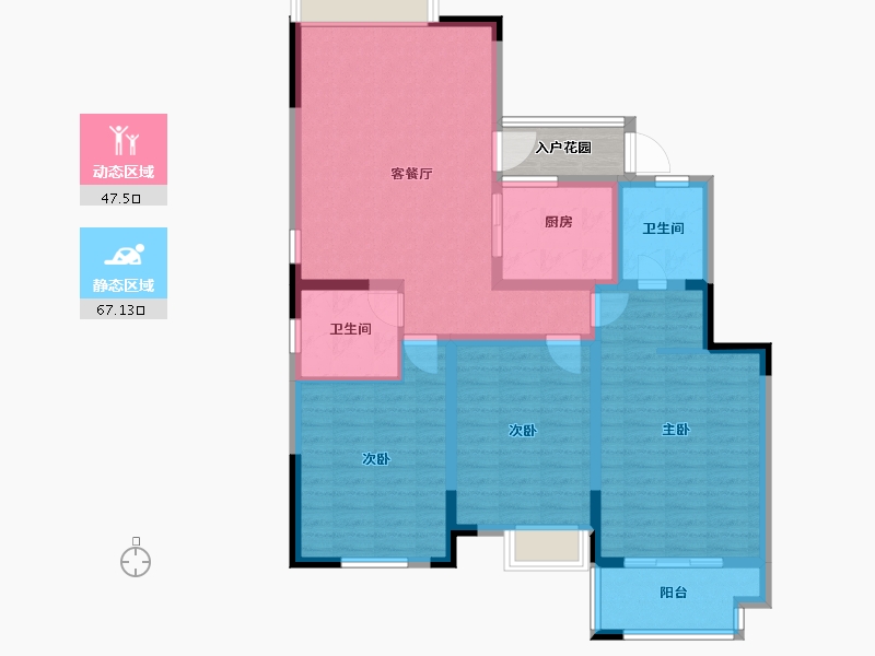 江苏省-无锡市-观山名筑-106.19-户型库-动静分区