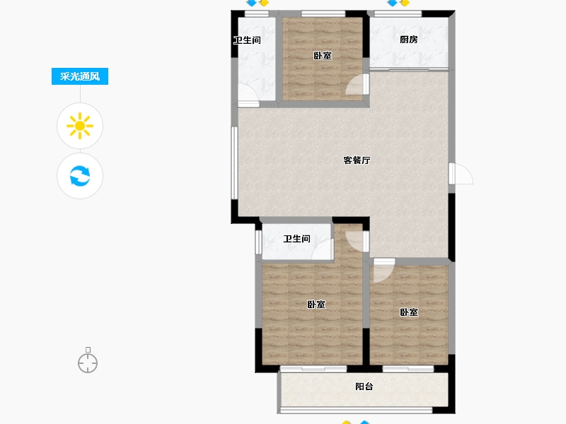 河南省-洛阳市-万象嵩州府-99.05-户型库-采光通风