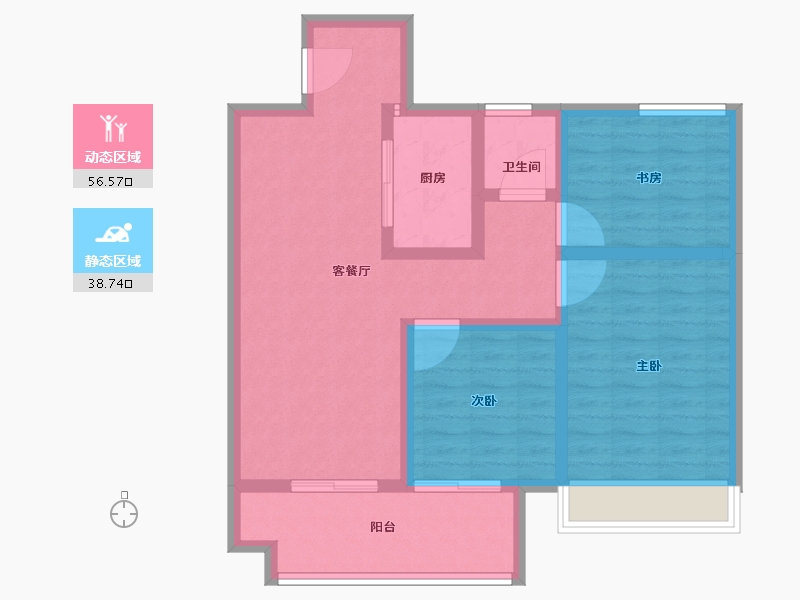 江苏省-宿迁市-卓越华耀时代-84.81-户型库-动静分区