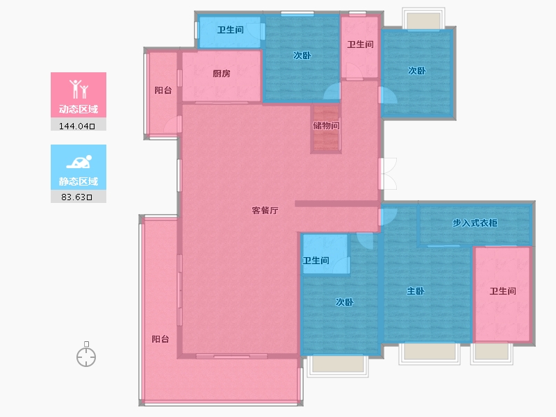 云南省-昆明市-锦粼天序-207.20-户型库-动静分区