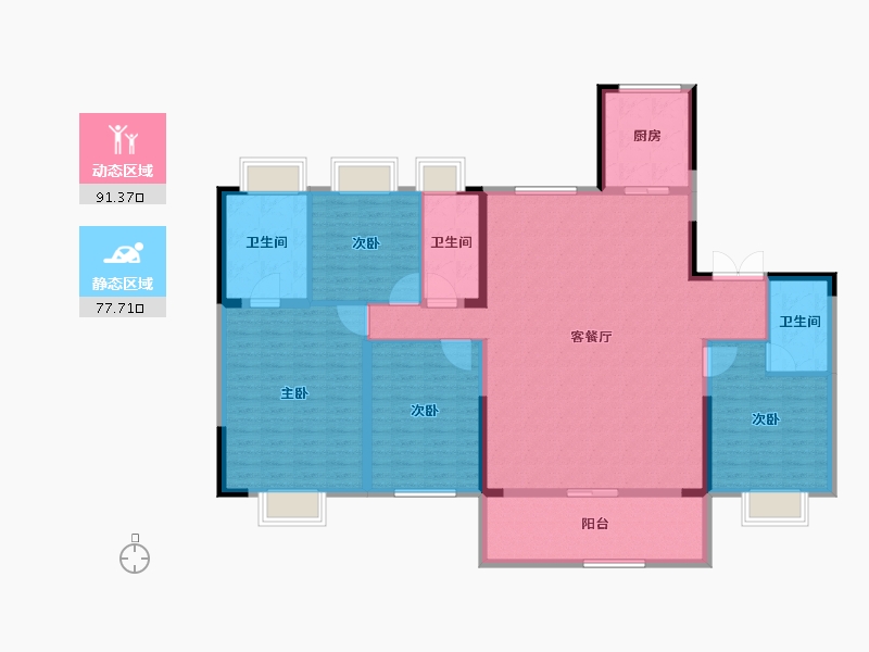 河南省-驻马店市-碧桂园天御府-154.25-户型库-动静分区