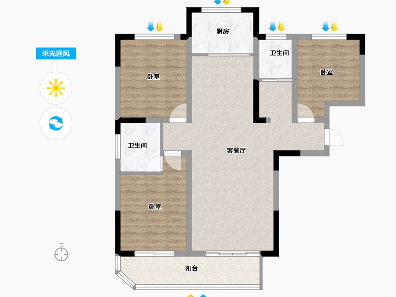 河南省-洛阳市-万象嵩州府-94.85-户型库-采光通风