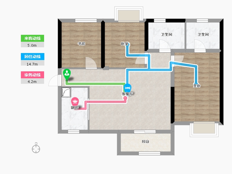 湖南省-湘潭市-绿地湘江城际空间站-80.05-户型库-动静线