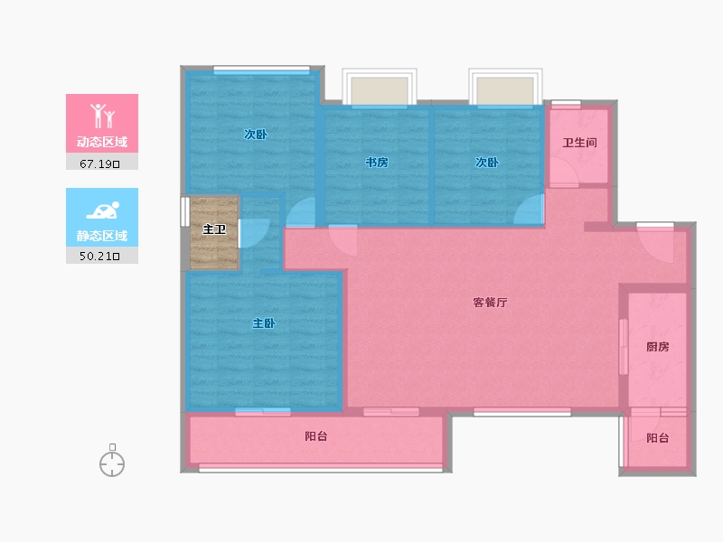 四川省-成都市-合谊万璟台-108.22-户型库-动静分区