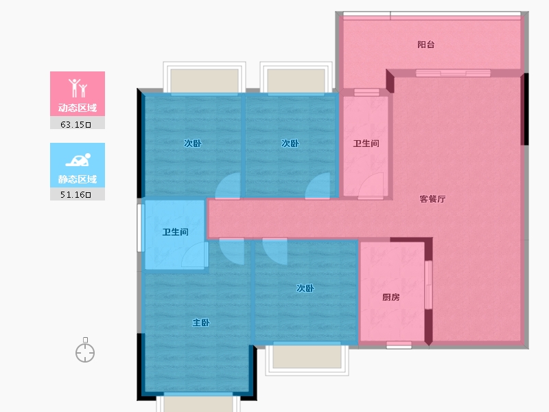 湖南省-湘潭市-万憬欣悦玲珑-103.41-户型库-动静分区