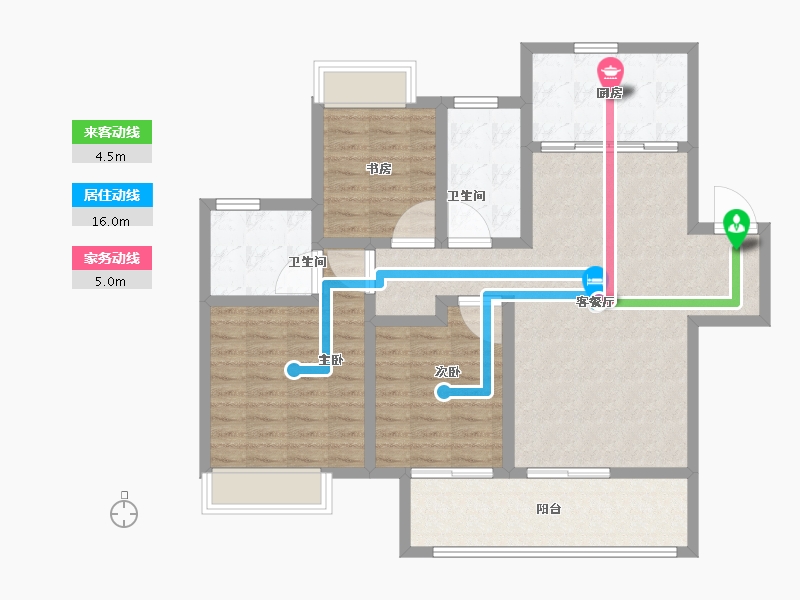 江苏省-宿迁市-融创黄河映-100.80-户型库-动静线