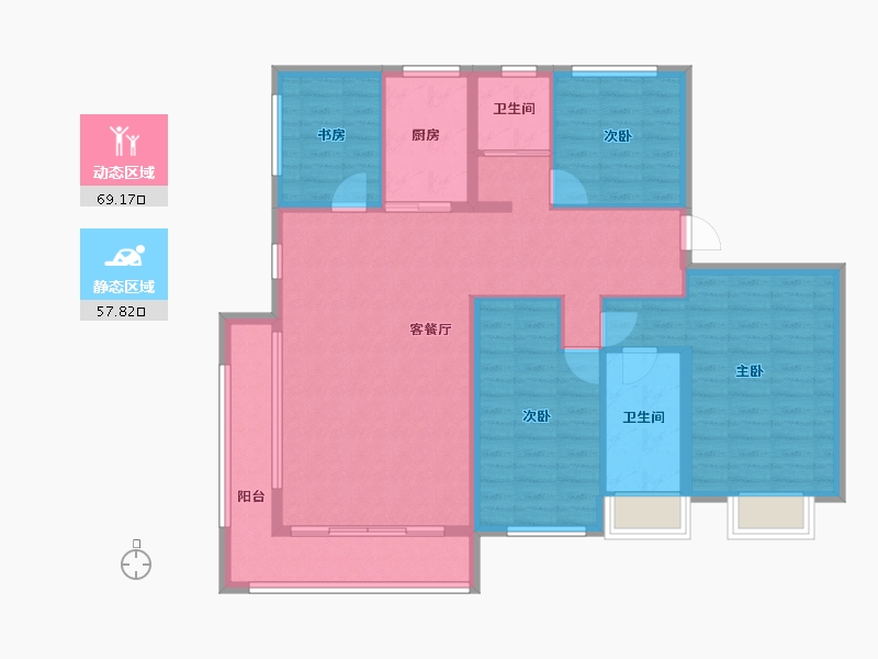 河南省-洛阳市-碧桂园玖玺台-114.14-户型库-动静分区