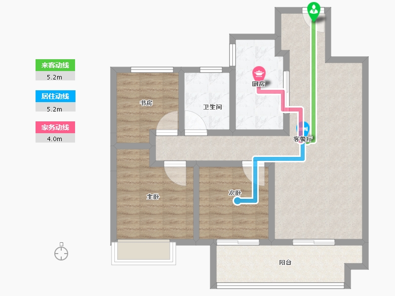 江苏省-宿迁市-融创黄河映-84.81-户型库-动静线