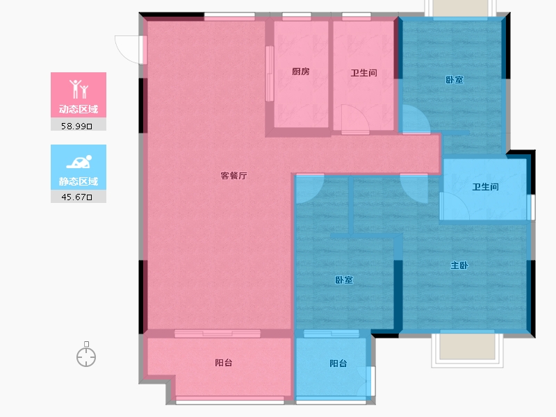 湖北省-襄阳市-中梁紫悦首府-94.54-户型库-动静分区