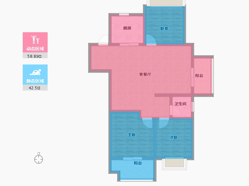 江苏省-宿迁市-融创黄河映-90.40-户型库-动静分区