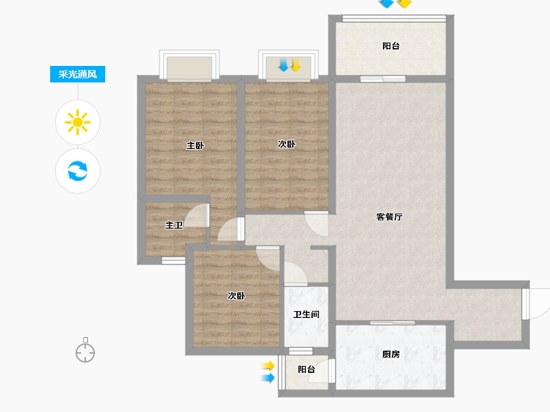 四川省-成都市-天府西苑-95.69-户型库-采光通风