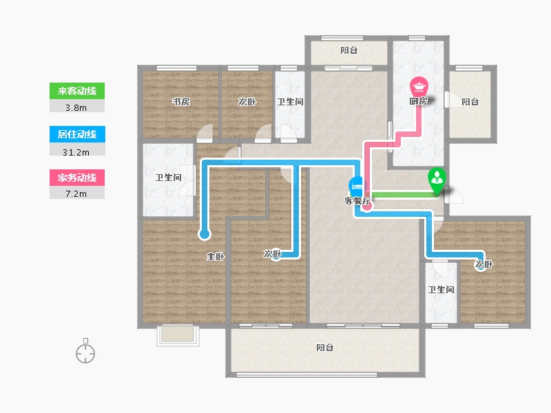 河南省-洛阳市-碧桂园玖玺台-211.96-户型库-动静线