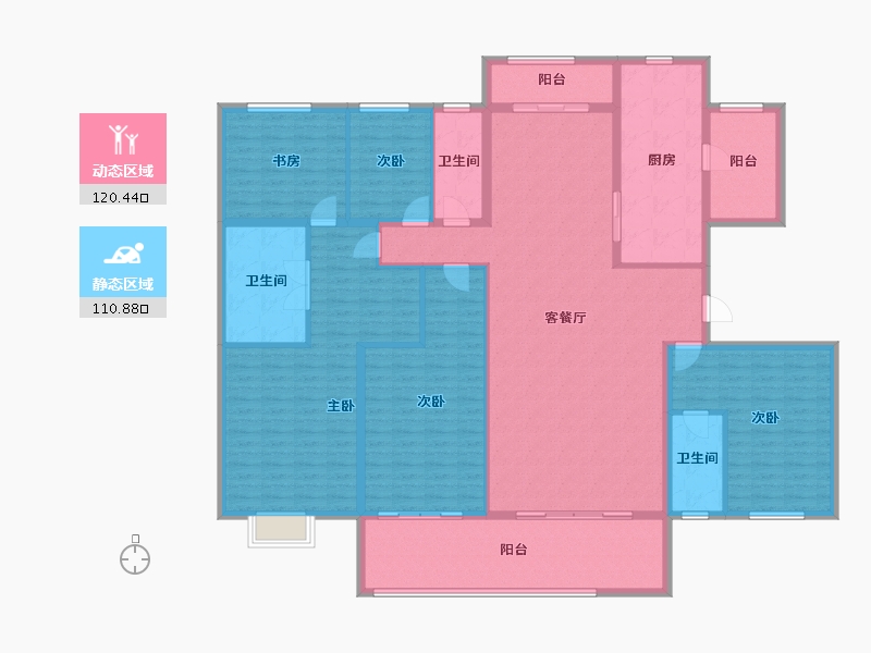 河南省-洛阳市-碧桂园玖玺台-211.96-户型库-动静分区