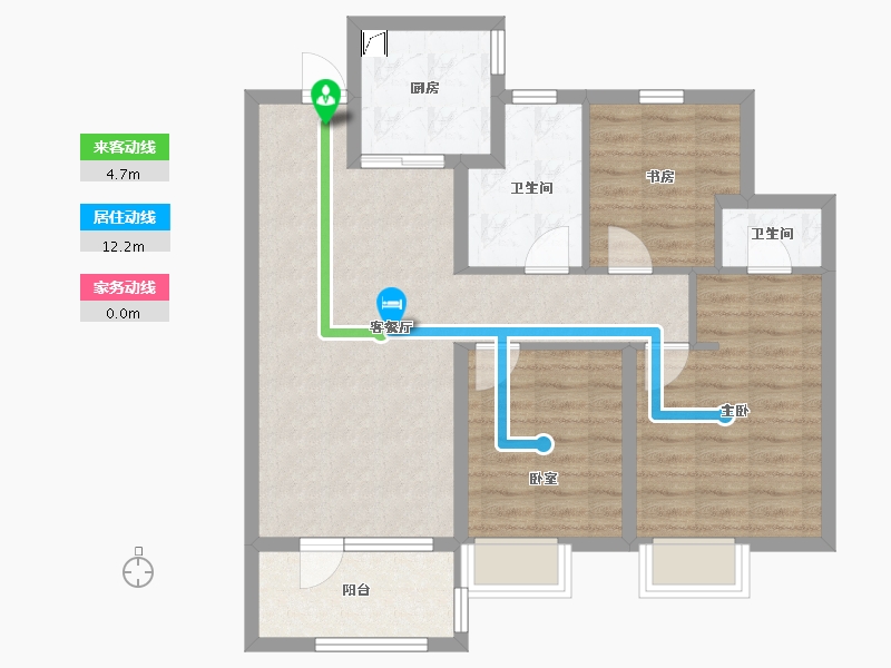 山东省-青岛市-绿地国科健康科技小镇-80.75-户型库-动静线