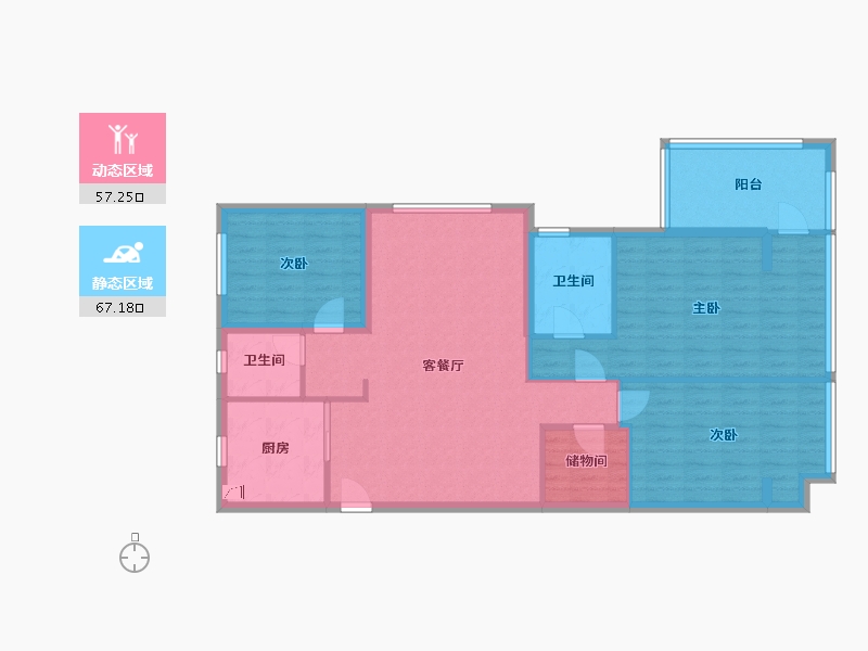 浙江省-台州市-中梁壹号院-95.00-户型库-动静分区