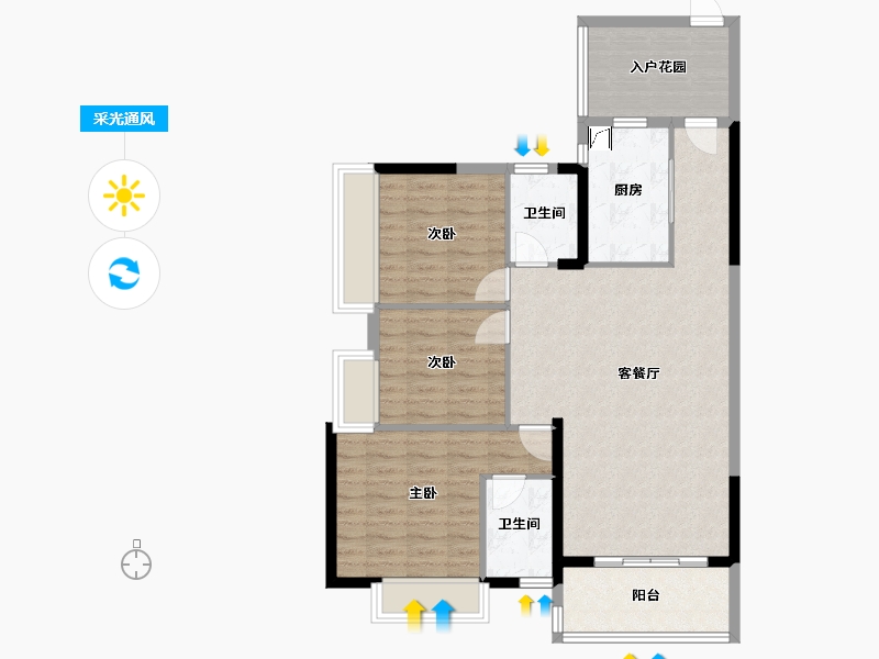 四川省-成都市-瑞居·海布斯卡-116.00-户型库-采光通风