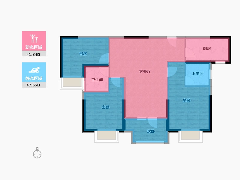 河南省-洛阳市-华耀城佳兆业凤鸣水岸-79.37-户型库-动静分区