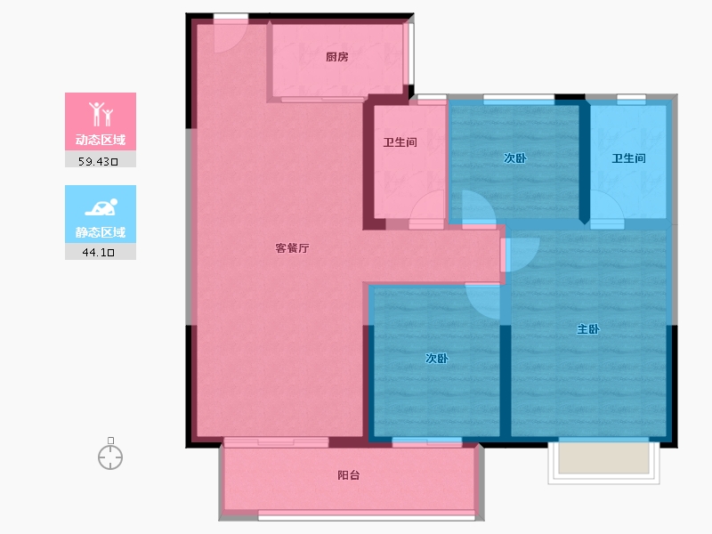 河南省-洛阳市-蓝光钰泷府-93.05-户型库-动静分区