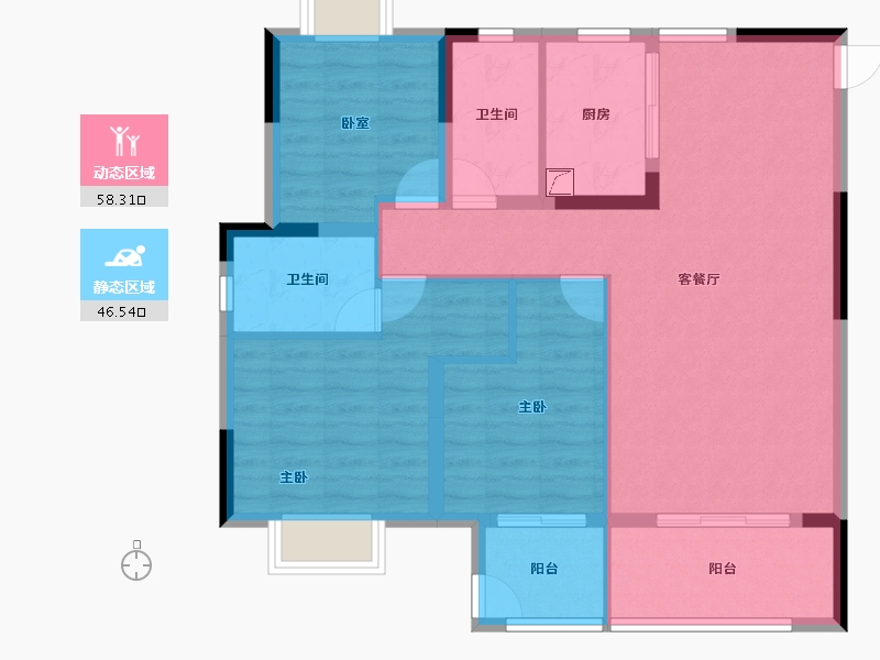 湖北省-襄阳市-中梁紫悦首府-94.40-户型库-动静分区