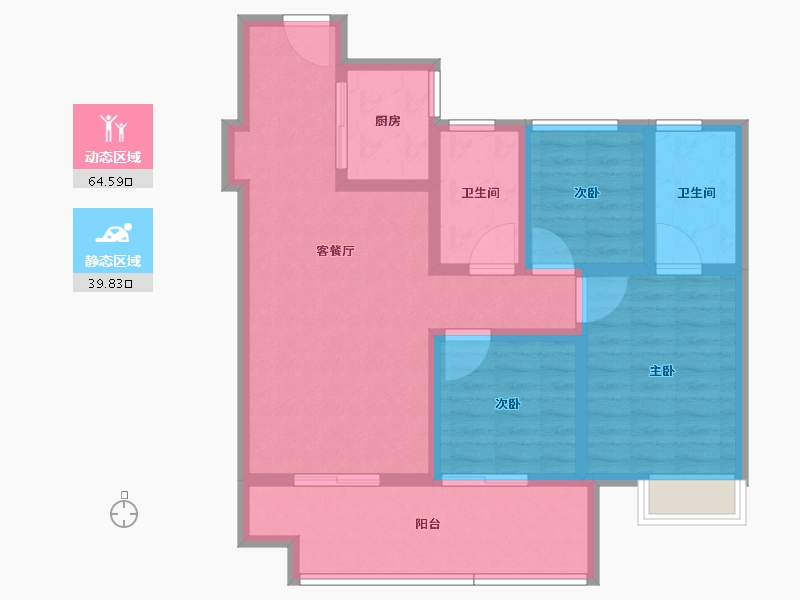 江苏省-宿迁市-融创时代未来城-92.80-户型库-动静分区