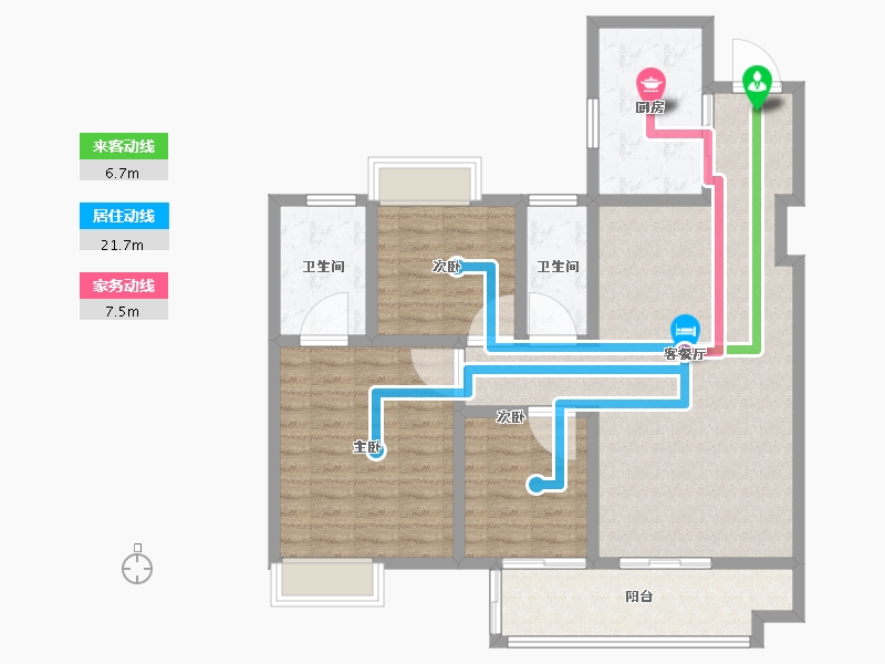 江苏省-宿迁市-融创时代未来城-104.00-户型库-动静线