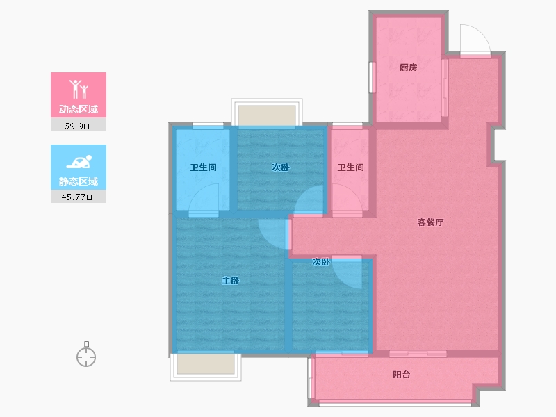 江苏省-宿迁市-融创时代未来城-104.00-户型库-动静分区