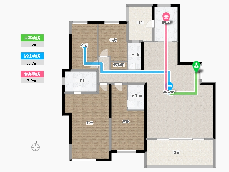 湖南省-湘潭市-星合世家-194.86-户型库-动静线