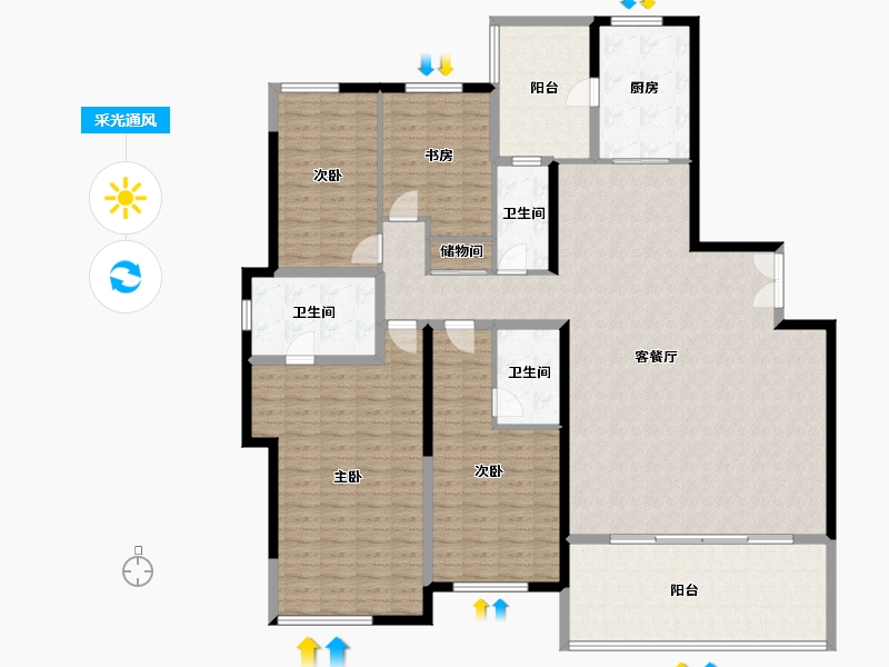 湖南省-湘潭市-星合世家-194.86-户型库-采光通风