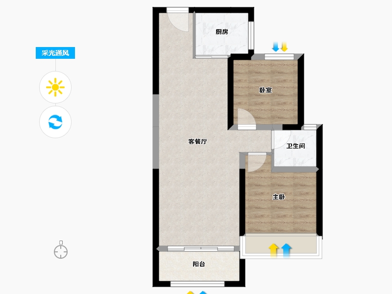 甘肃省-天水市-寰居·元丰御苑-59.53-户型库-采光通风