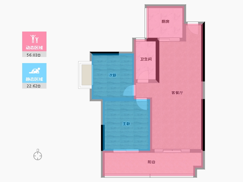 湖南省-湘潭市-万憬欣悦玲珑-70.07-户型库-动静分区