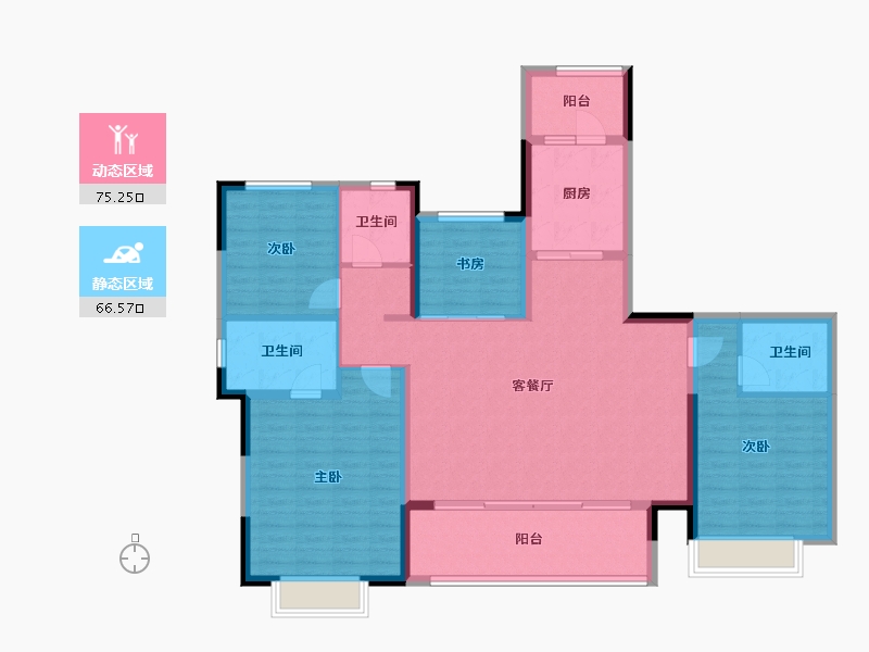 河南省-洛阳市-蓝光钰泷府-128.19-户型库-动静分区