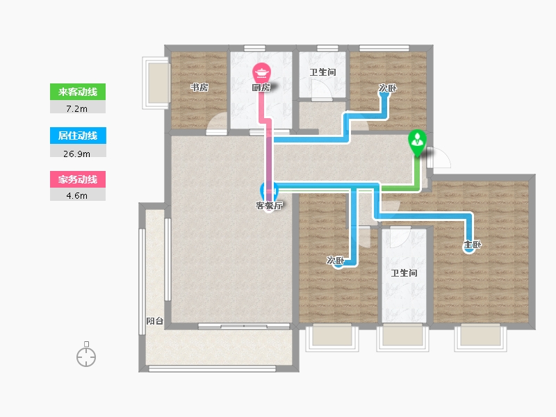 河南省-洛阳市-碧桂园玖玺台-124.84-户型库-动静线