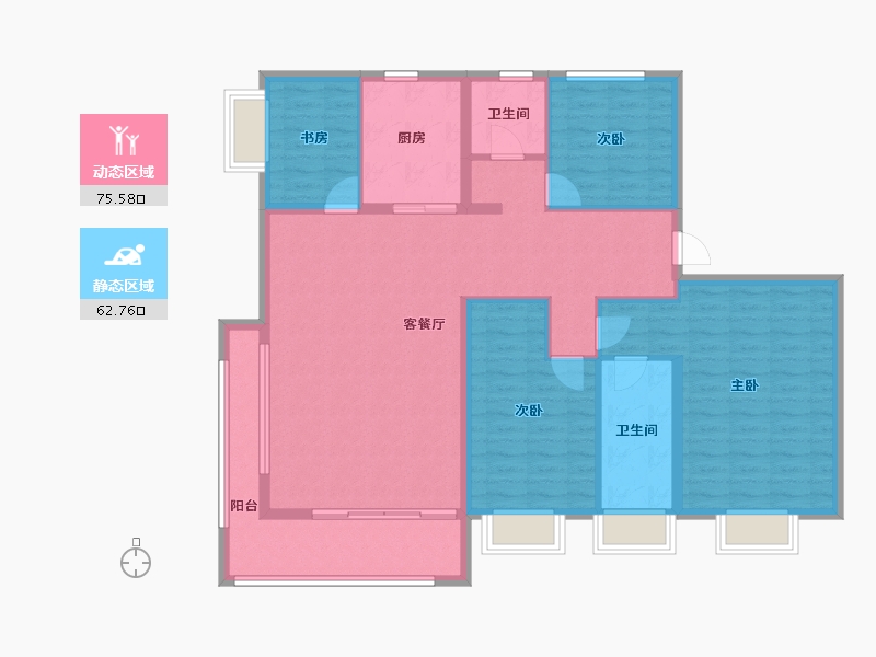 河南省-洛阳市-碧桂园玖玺台-124.84-户型库-动静分区