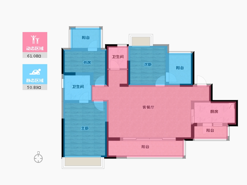 四川省-成都市-融创春风十里-98.45-户型库-动静分区