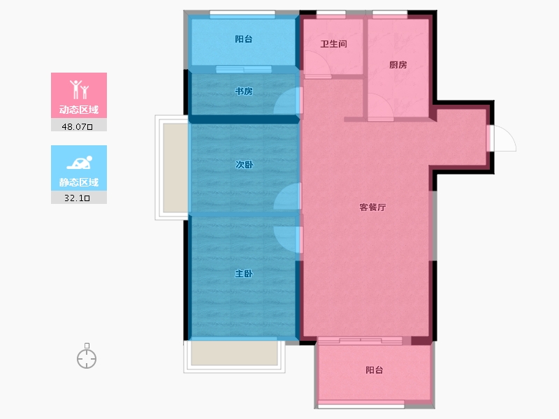 河南省-洛阳市-绿都凤启开元-71.86-户型库-动静分区