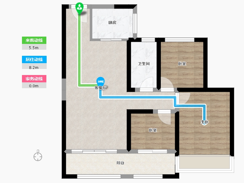 甘肃省-天水市-寰居·元丰御苑-73.36-户型库-动静线