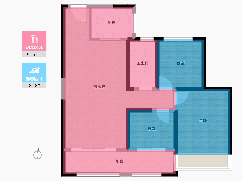 甘肃省-天水市-寰居·元丰御苑-73.36-户型库-动静分区