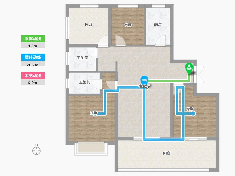 甘肃省-天水市-秦安令牌·玖号院-109.07-户型库-动静线