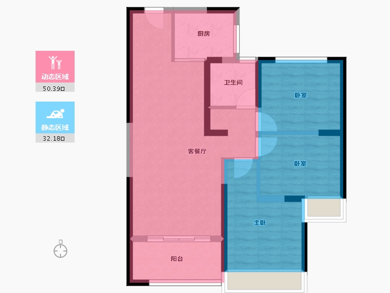 甘肃省-天水市-寰居·元丰御苑-73.40-户型库-动静分区