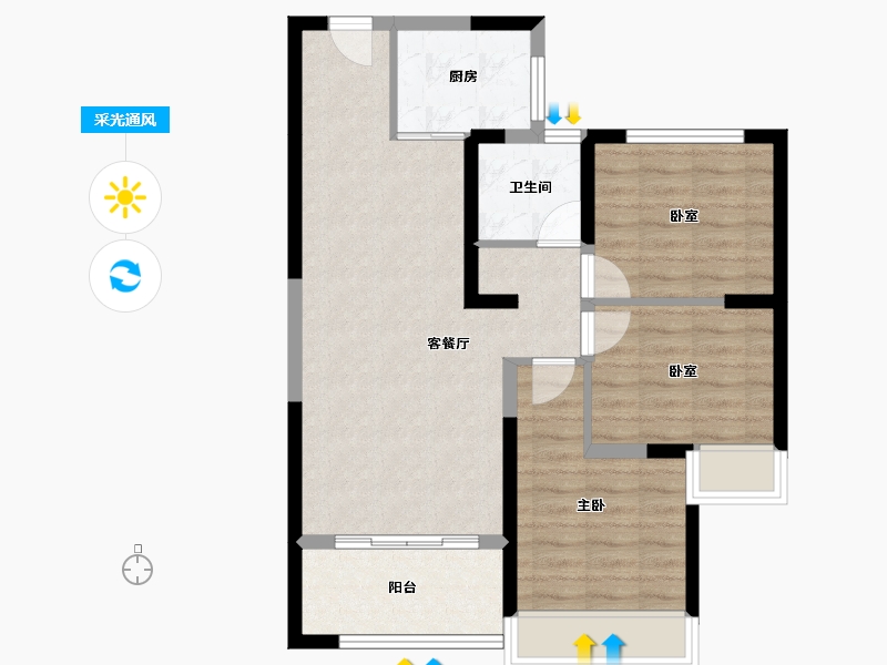 甘肃省-天水市-寰居·元丰御苑-73.40-户型库-采光通风