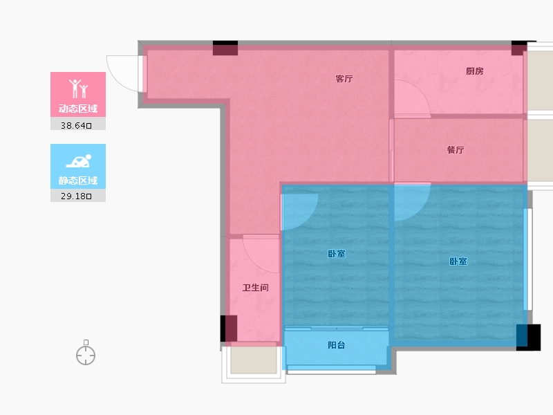 河南省-南阳市-亿安天下城-61.24-户型库-动静分区